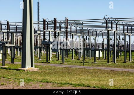 Sous-station de la centrale hydroélectrique de Niederwartha à Dresde Banque D'Images