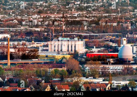 Vue sur la vallée de l'Elbe, Siemens AG, succursale de Dresde Banque D'Images