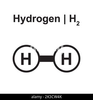 Modèle moléculaire de la molécule d'hydrogène (H2). Illustration vectorielle. Illustration de Vecteur