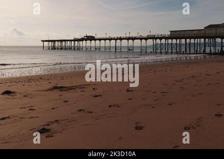 Victorian Pier à la plage de Teignmouth à Devon, Royaume-Uni Banque D'Images