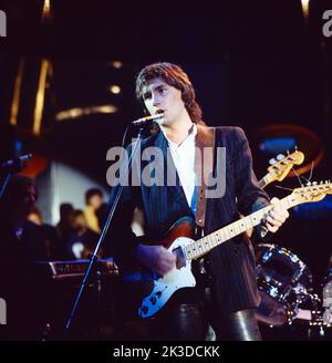 Disco, ZDF Musikssendung, Auftritt von Stefan Waggershausen, deutscher Musiker und Liedermacher, Deutschland, 1979. Disco TV Music show, Stefan Waggershausen, musicien allemand, chanteur-compositeur, performance, Allemagne, 1979. Banque D'Images