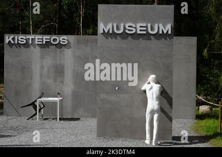 Norvège-, entrée au musée d'art moderne et au parc de sculptures de Kistefos. Banque D'Images