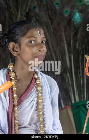 Le véritable esprit de Puja - photo Shoot pour enfant unaid unaid underprivilégié. Banque D'Images