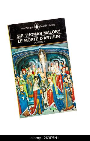 Édition papier du Morte d'Arthur de Sir Thomas Malory. Écrit à l'origine au 15th siècle. Banque D'Images