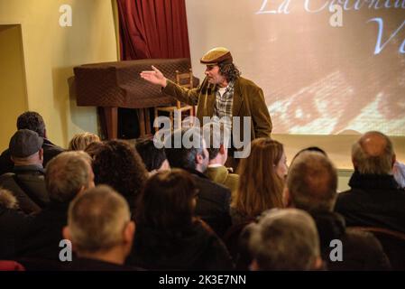 Visite dramatisée au musée de la ville de la compagnie Cal Vidal (Puig-reig, Berguedà, Barcelone, Catalogne, Espagne) ESP: Visita teatralizada en la Colonia Vidal Banque D'Images