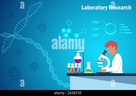 Recherche et laboratoire sur les molécules d'ADN. Chercheur en chimie médecin analysant et développant des expériences de recherche en laboratoire. Technologie biologique médicale Banque D'Images