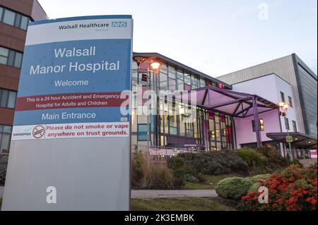 Chemin de fossé, Walsall - 26 septembre 2022 - Hôpital du manoir de Walsall. Crédit photo : Scott cm/Alay Live News Banque D'Images