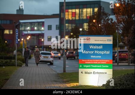 Chemin de fossé, Walsall - 26 septembre 2022 - Hôpital du manoir de Walsall. Crédit photo : Scott cm/Alay Live News Banque D'Images