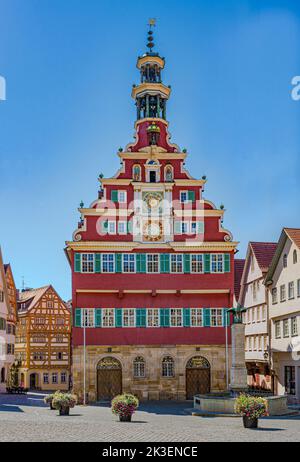 L'ancienne mairie de la place Marktplatz, Esslingen/Neckar, Bade-Wurtemberg, Allemagne, Europe Banque D'Images