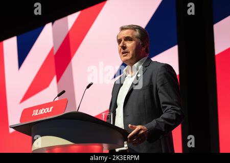 Liverpool, Royaume-Uni, 26.septembre 2022 Steve Rotheram, major de métro de Liverpool à la conférence du travail à Liverpool. Liverpool Kings Dock. Liverpool Royaume-Uni. Photo : gary Roberts/worldwidefeatures.com Banque D'Images