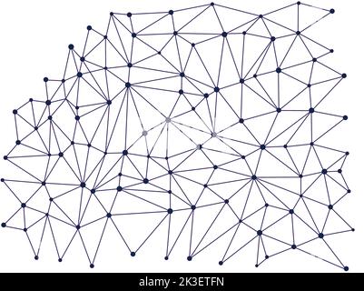 Lignes avec points, segments connectés dans une mise en plan graphique. Répétition géométrique de point. Élément graphique sous forme de petits points pour les impressions de créateurs. Abst Banque D'Images