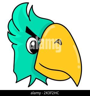 Illustration vectorielle d'un perroquet de dessin animé isolé sur un fond blanc Illustration de Vecteur