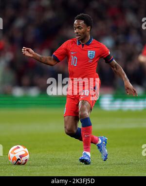 Raheem Sterling en Angleterre lors du match de l'UEFA Nations League au stade Wembley, à Londres. Date de la photo: Lundi 26 septembre 2022. Banque D'Images