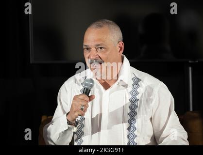 Austin, Texas, États-Unis. 24th septembre 2022. Co-fondateur et président de l'hôpital Doctors de la Renaissance de McAllen, TX CARLOS CARDENAS lors d'une séance d'interview au festival annuel de Tribune du Texas, dans le centre-ville d'Austin, sur 24 septembre 2022. (Image de crédit : © Bob Daemmrich/ZUMA Press Wire) Banque D'Images