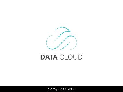 Modèle de conception créative du logo Cloud, concept de Cloud Computing, illustration vectorielle Illustration de Vecteur