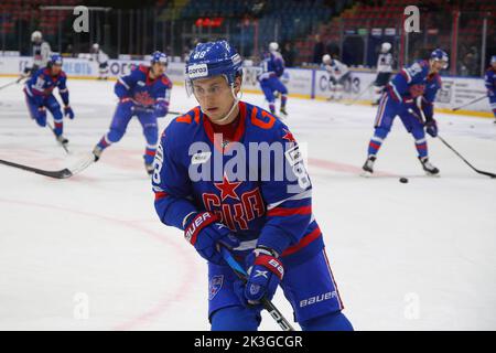 Saint-Pétersbourg, Russie. 26th septembre 2022. LE joueur DU CLUB DE hockey SKA, Damir Zhafyarov (No.88) vu en action pendant la Ligue de hockey Kontinental, saison régulière KHL 2022 - 2023 entre SKA Saint-Pétersbourg et Torpedo Nizhny Novgorod au Palais des sports de glace. (Note finale; SKA Saint Petersbourg 3:0 Torpedo Nizhny Novgorod) crédit: SOPA Images Limited/Alay Live News Banque D'Images