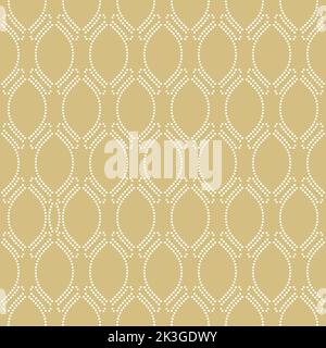 Décoration sans couture. Arrière-plan moderne en pointillés ondulés. Motif géométrique moderne à pois dorés et blancs Banque D'Images