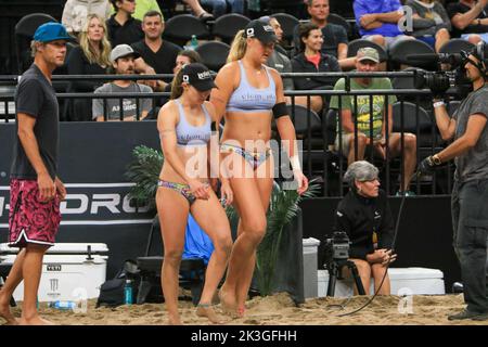 Le Phoenix AVP Championship continue alors que les hommes et les femmes ont mis en place des batailles difficiles pour déterminer qui est le meilleur des meilleurs. Banque D'Images