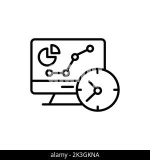 Des résultats rapides. Analyse rapide. Icône de vecteur linéaire isolée sur fond blanc. Illustration de Vecteur