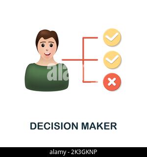 Icône décideur. 3d illustration de la collection développement de l'entreprise. Icône Creative Decision Maker 3D pour la conception Web, les modèles, les infographies Illustration de Vecteur