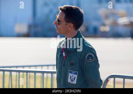 Morlaix, France - 18 septembre 2022 : pilote de l'embarquement aérien. Banque D'Images