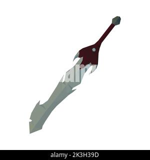 Épée de jeu de dessin animé, épées plates, épée de dessin animé pour un jeu sur fond blanc, illustration vectorielle Illustration de Vecteur