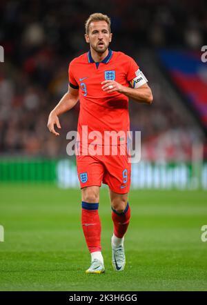 Londres, Royaume-Uni. 26 septembre 2022 - Angleterre / Allemagne - Ligue des Nations de l'UEFA - Ligue A - Groupe 3 - Stade Wembley Harry Kane d'Angleterre pendant le match de la Ligue des Nations de l'UEFA contre l'Allemagne. Image : Mark pain / Alamy Live News Banque D'Images