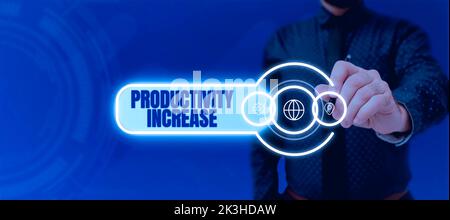 Augmentation de la productivité de l'écriture manuscrite. Mot écrit sur obtenir plus de choses faites sortie par unité de produit entrée Banque D'Images