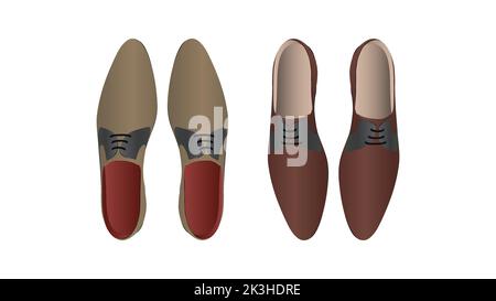 Chaussures classiques pour hommes isolées sur fond blanc Illustration de Vecteur