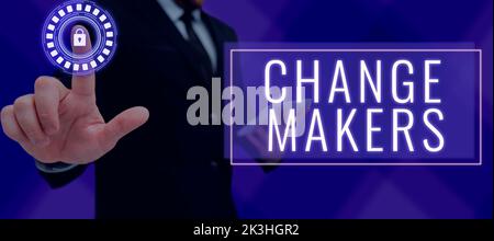 Légende de texte présentant les décideurs. Business Showcase jeunes Influtichistes Acitists urbanisation mode Gen X Banque D'Images