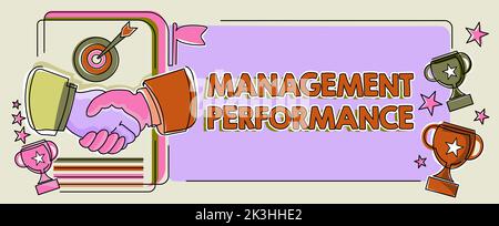 Texte indiquant les performances de gestion de l'inspiration. Concept, c'est-à-dire feedback sur les compétences et les compétences de gestion Banque D'Images