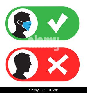 signe de prévention du coronavirus comment porter le masque Illustration de Vecteur