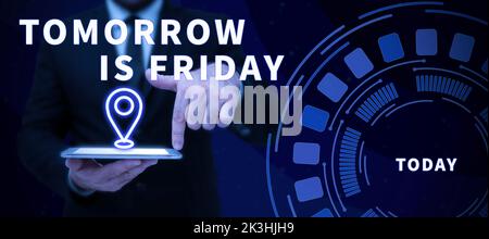 Légende conceptuelle Happy long week-end. Approche d'affaires week-end joyeuses vacances prendre des vacances de repos la nouvelle semaine Banque D'Images