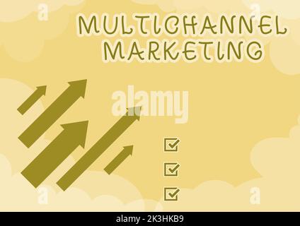 Texte d'écriture Marketing multicanal. Mot pour un consommateur à acheter de quelque manière que ce soit est plus facile Banque D'Images