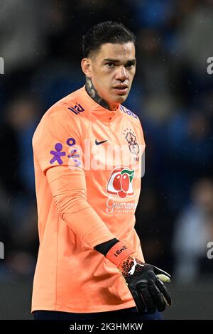 LE HAVRE - Brasil Goalkeeper Ederson pendant l'International friendly entre le Brésil et le Ghana à Stade Oceane sur 23 septembre 2022 au Havre, France. ANP | hauteur néerlandaise | Gerrit van Keulen Banque D'Images