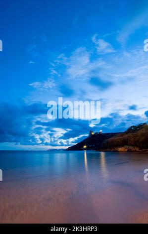 Calamosca, Cagliari, par nuit, Sardaigne, Italie Banque D'Images