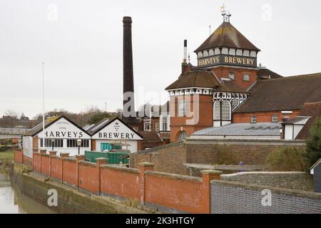 la célèbre brasserie harveys à lewes est du sussex Banque D'Images