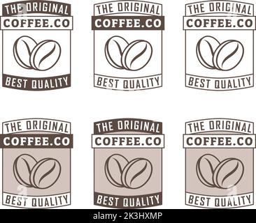 Icône de grains de café Line Art isolée sur un fond blanc Illustration de Vecteur