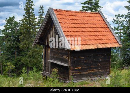 Chalet de montagne en bois sur Zlatibor, foyer sélectif Banque D'Images