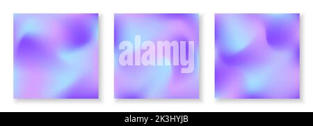 Jeu de modèles de couverture carrée avec effet holographique. Arrière-plans holographiques tendance pour les publications, prospectus, bannières, brochures, écriteau, affiche Illustration de Vecteur