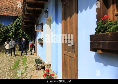 La Maison du Prince de Galles à Viscri, qu'il a achetée en 2006, pour aider à préserver le mode de vie rural des villages saxons de Transylvanie, Roumanie. Banque D'Images