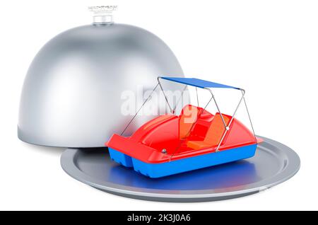 Restaurant cloche avec paddle boat, 3D rendu isolé sur fond blanc Banque D'Images