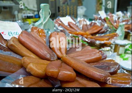 Bottarga, Mercato San Benedetto, Cagliari, Sardaigne, Italie Banque D'Images