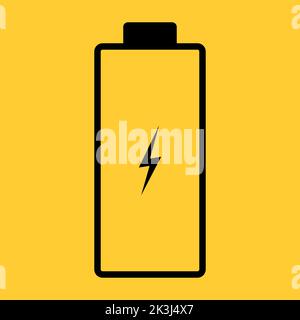 Illustration de batterie faible. Noir et jaune. Icône vecteur. Illustration de Vecteur