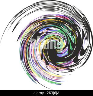 Symbole de tourbillon de couleur isolé sur un fond blanc pour les tirages ou les tissus. Forme en spirale pour textiles, logos, emblèmes, étiquettes, housses, icônes web Banque D'Images