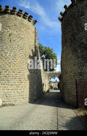 Tours Guillaume, porte de la rue de l'Abbaye (porte de Haut ou porte Jeanne d'Arc), St Valery-sur-somme, Picardie, hauts de France Banque D'Images