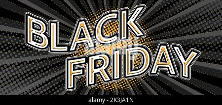 Motif affiche publicitaire pour le Vendredi fou. Illustration vectorielle Illustration de Vecteur