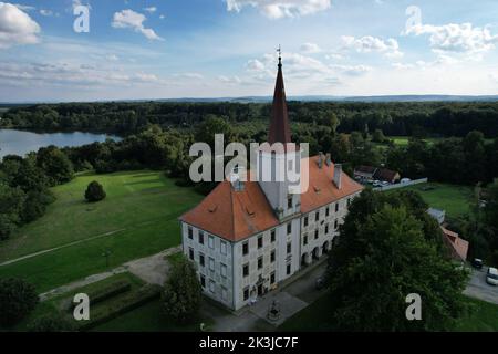 Chromyne, république tchèque - château Renaissance Chromyne, région de Moravie, république tchèque, Europe, vue panoramique aérienne Banque D'Images