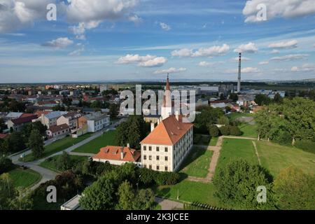 Chromyne, république tchèque - château Renaissance Chromyne, région de Moravie, république tchèque, Europe, vue panoramique aérienne Banque D'Images