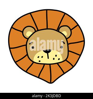 Illustration simple d'une tête de lion. Illustration vectorielle. Illustration de Vecteur